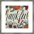 Thankful Fall Art Cream Background Framed Print