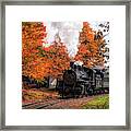 The #40 Chugging Through The Fall Colors Framed Print