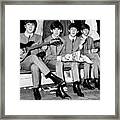 The Beatles Seated On A Bench, 1963 Framed Print