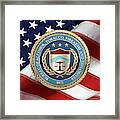 The Bureau Of Alcohol, Tobacco, Firearms And Explosives -  A T  F  Seal Over American Flag Framed Print