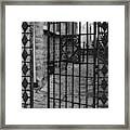 The Door To The Secret Garden - Black And White Framed Print