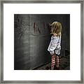 The Girl With The Red Pen. Framed Print