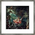 The Happy Accidents Of The Swing By Jean-honore Fragonard Framed Print