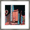 The Horseshoe, Mint And Fremont Casinos At Night Framed Print