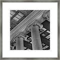 The Lincoln Memorial Washington D. C. - Black And White Abstract Pillars Details 2 Framed Print