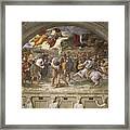 The Meeting Of Leo The Great And Attila, Stanza Di Eliodoro, 1514 Framed Print