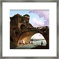 The Ponte Salario By Hubert Robert Framed Print