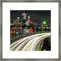 The Pru Lit Up For The Boston Bruins Boston Ma Charles River Framed Print