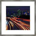 The Road To Dallas - Dallas Skyline - Tom Landry Freeway Framed Print