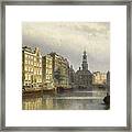 The Singel, Amsterdam, Looking Towards The Mint. Framed Print