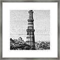 The Tower Of Kutar, Delhi, India, 1895 Framed Print