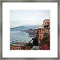 The Town Of Sorrento, Italy Hugs The Framed Print