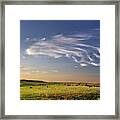 Theodore Roosevelt Np North Unit - Bison With Beautiful Clouds Framed Print