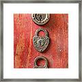 Three Antique Padlocks Vertical Framed Print