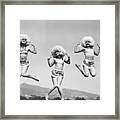 Three Girls With Afros In The Air Framed Print