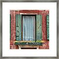 Three Windows With Green Shutters Of Venice Framed Print