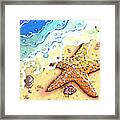 Tidal Beach Starfish Framed Print