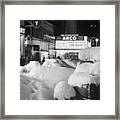 Times Square In Snow Framed Print