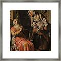 Tobit And Anna With The Kid. Framed Print