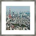 Tokyo Landmark Cityscape Panorama Framed Print