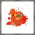 Tomato With Splash For Tomatina Framed Print