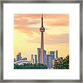 Toronto Cn Tower And Rogers Centre Framed Print