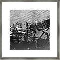 Touristes On Horse Carriage - Rome Bw Cityscape Poster Framed Print