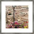 Town Of Modica With Bougainvillea Framed Print