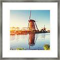 Traditional Dutch Windmills Framed Print