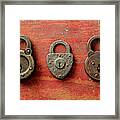 Three Antique Padlocks Framed Print