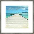 Tropical Caribbean Dock - St. Maarten Framed Print