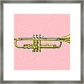 Trumpet On Pink Background Framed Print