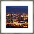 Tucson Skyline At Night Framed Print