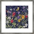 Tulips Watercolor Batik Framed Print