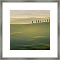 Tuscany Landscape With Cypress Trees Framed Print