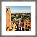 Tuscany, San Gimignano Village, Italy Framed Print