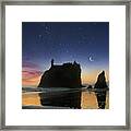 Twilight At Ruby Beach Framed Print
