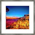 Twilight Laguna Riviera Beach Resort Framed Print
