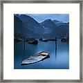 Twilight On The Lake At The Glacier Folgefonna Framed Print