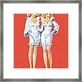 Twins Wearing Same Outfit Framed Print