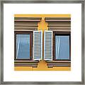 Two Blue Window Shutters Of Florence Framed Print