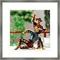 Two Cowboys Fighting Framed Print