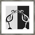 Two Crowing Roosters 3 Framed Print