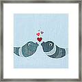 Two Fish Kissing Framed Print