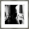 Two Graphic Violins In Black And White Framed Print