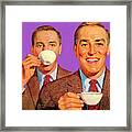Two Men Drinking Coffee Framed Print