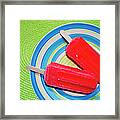 Two Red Ice Cream Candy Framed Print