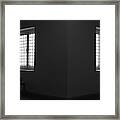 Two Windows One Chair Framed Print