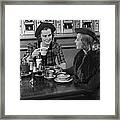 Two Women At Restaurant Framed Print