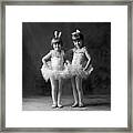 Two Young Caucasian Sisters Pose In Framed Print